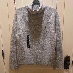 Polo Heather Gray Turtleneck Sweater